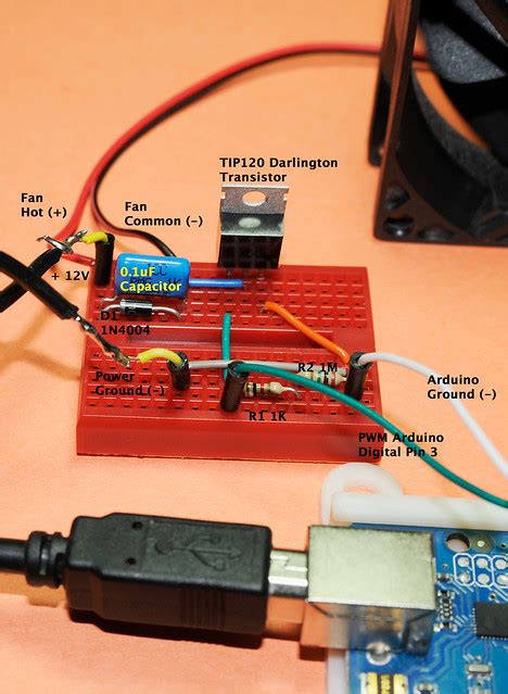 Mosfet Transistor Bipolar Power Control Speed Fan Arduino Darlingotn