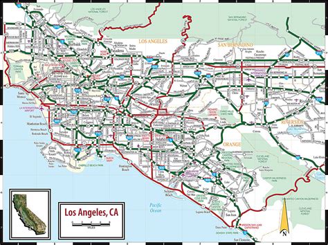 Los Angeles Map Of Attractions Map