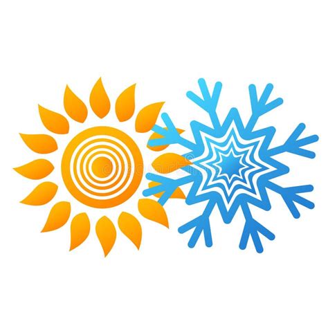 Snowflake And Sun Design Stock Vector Illustration Of Heat 116075320