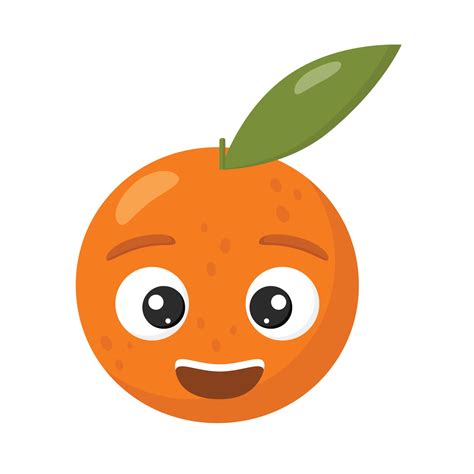 Naranja De Dibujos Animados Lindo Para Niños Aislados Sobre Fondo