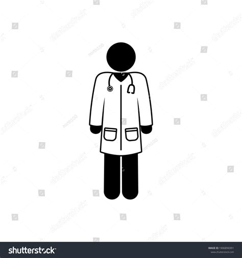 Medical Worker Icon Stick Figure Doctor ภาพประกอบสต็อก 1906896991