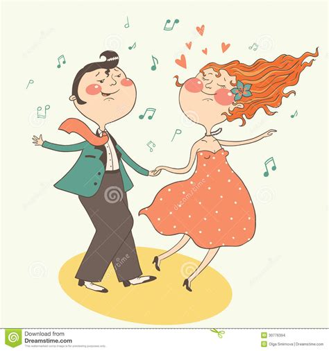 Illustration Of Swing Dancing Couple Stock Vector Illustration Of