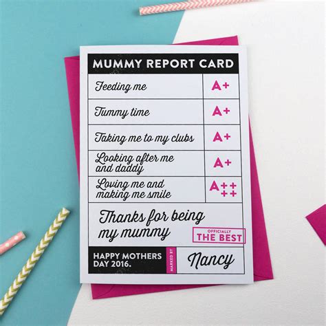 Adobe spark inspires you to think outside the box when it comes to starting a new project. Mothers Day Report Card Personalised By A Is For Alphabet ...