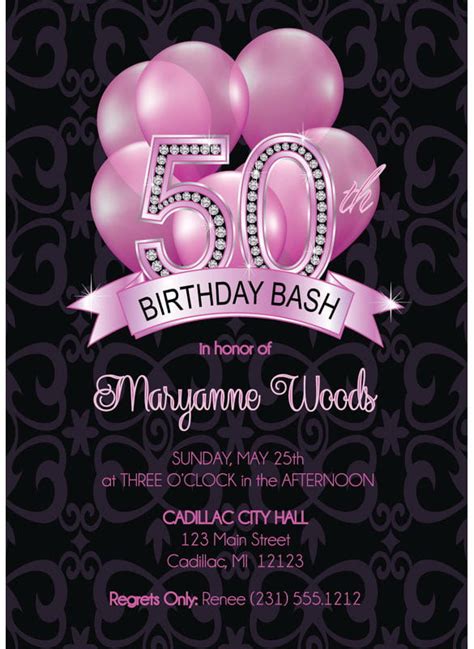 50th Birthday Party Invites Free Templates Doctemplates
