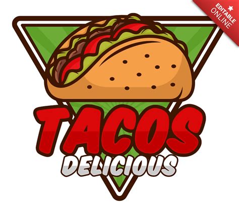 Tacos Food Badge Logo Design Template Free Design Template
