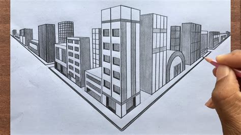 How To Draw A Town In Two Point Perspective Step By Step Youtube