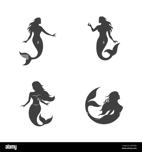Mermaid Vector Illustration Design Template Stock Vector Image And Art