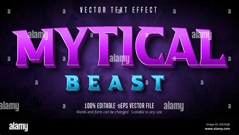 Mytical Beast Text 3d Editable Text Effect Stock Vector Image And Art