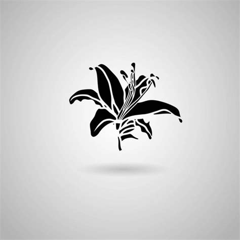 Black Lily Flower Icon Stock Vector Sponsored Flower Lily