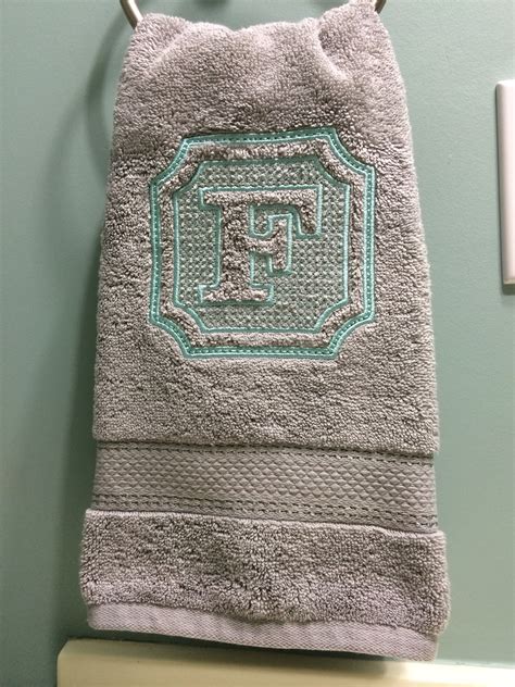 Embossed Embroidery Hand Towel Preppy Embossed Monogram From Designs