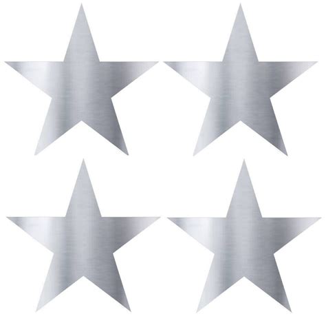 Silver Star Stickers Metallic Silver Foil Star Labels 45mm Packet Of