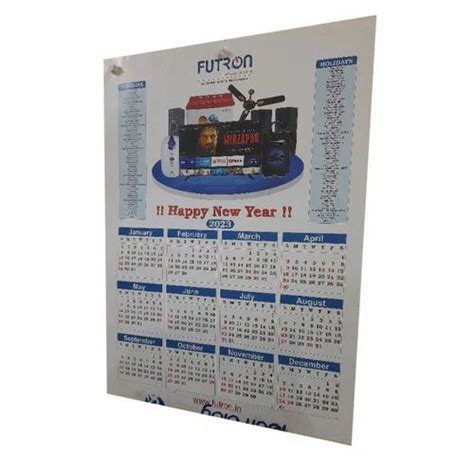 Paper Digital Printing Promotional Printed Wall Calendar At Rs 25piece
