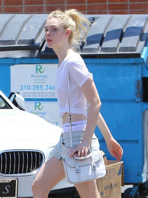 Elle Fanning Braless With Panty Peek Out And About In Beverly Hills Hot