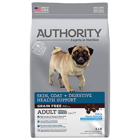 Made with enticing savory ingredients, the delectable aroma and unique shapes and textures are irresistible. Authority® Skin, Coat + Digestive Health Small Breed Adult ...