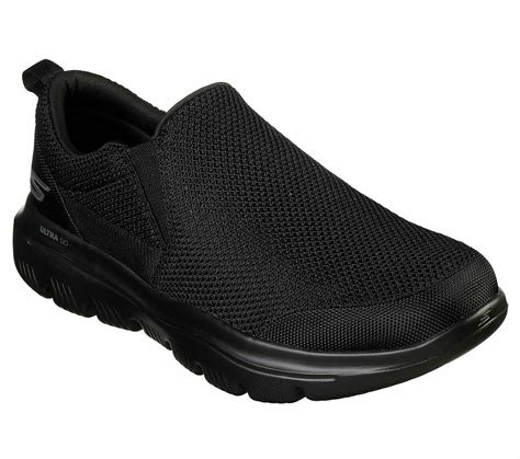 Skechers Black Shoe Extra Wide Fit Men Comfort Soft Slip On Casual Go