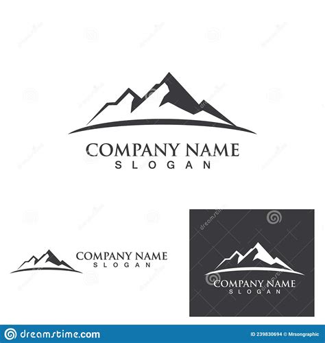 Mountain And Wave Logo Landscape Icons Template Stock Vector