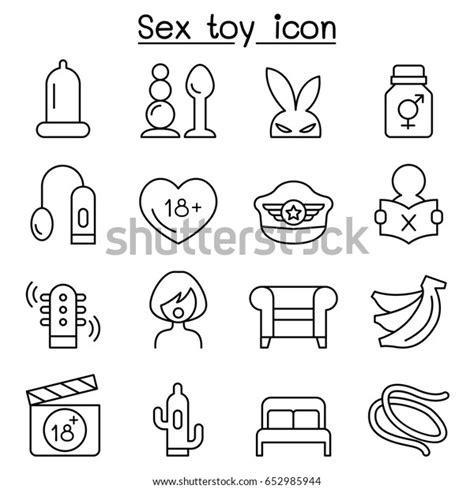 Sex Toy Icon Set Thin Line 스톡 벡터 로열티 프리 652985944
