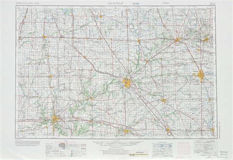 Danville Topographic Map In Il Usgs Topo 1250000 Scale