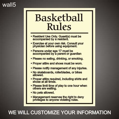 You may not play on two men's or two women's teams. Rules of Basketball | Basketball Rules 24in x 36in