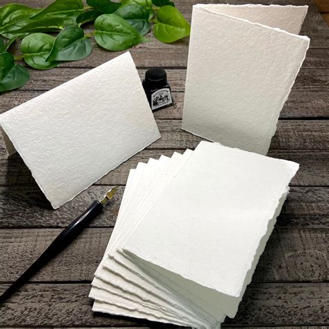 Blank Handmade Paper Cards And Envelopes Deckle Edge Paper Etsy