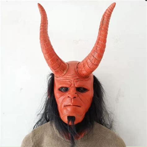 Hellboy Mask With Horns Wig Mask Costume Party World