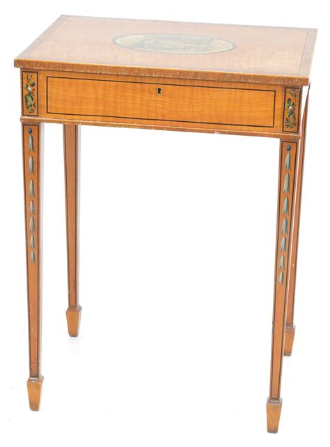 Lot 259 Late 19th Century Painted Satinwood Sewing