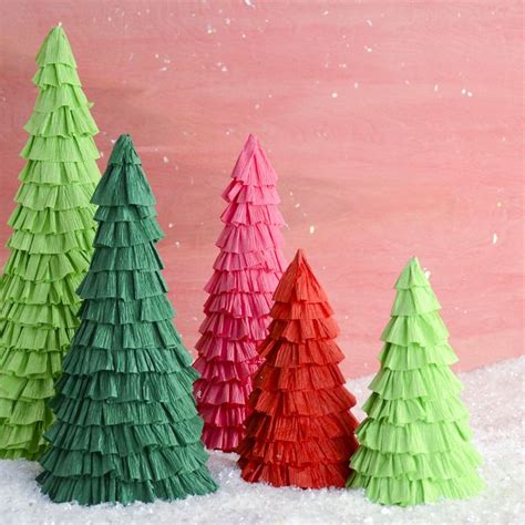 Crepe Paper Ruffle Trees Winter Decor Fun Winter Crafts Winter