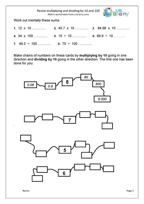 Revise Multiplying And Dividing By 10 And 100 Number And Place Value