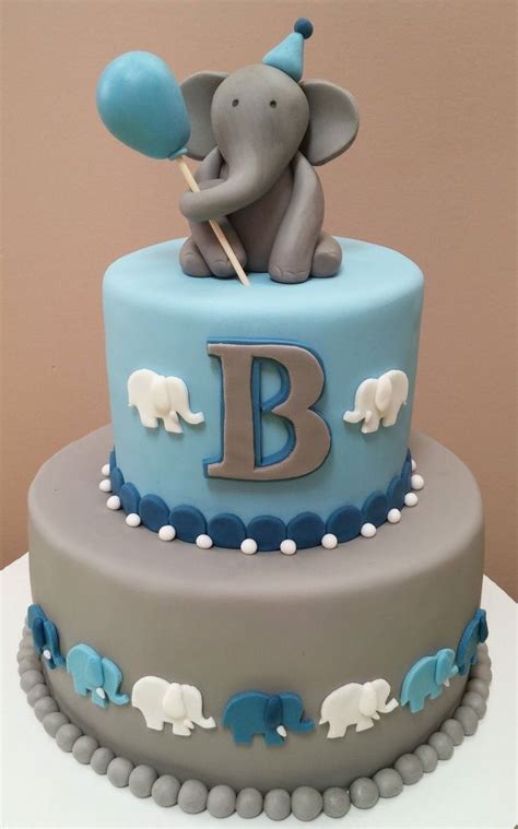 We offer you a wide assortment of delicious first birthday cake ideas that can help. Elephant cake for a 1st birthday! | Elephant baby shower cake, Baby boy cakes, Baby shower cakes ...