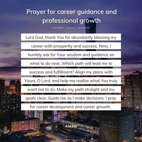 Prayer For Career Guidance And Professional Growth Avepray