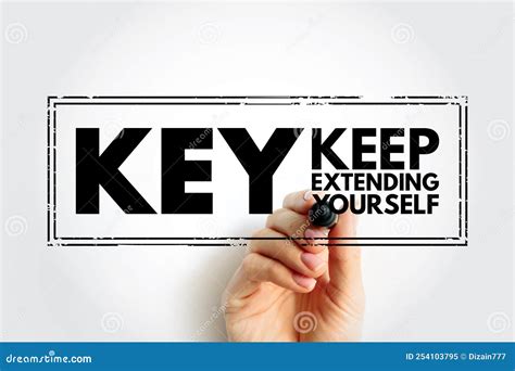 Key Keep Extending Yourself Acronym Text Stamp Business Concept