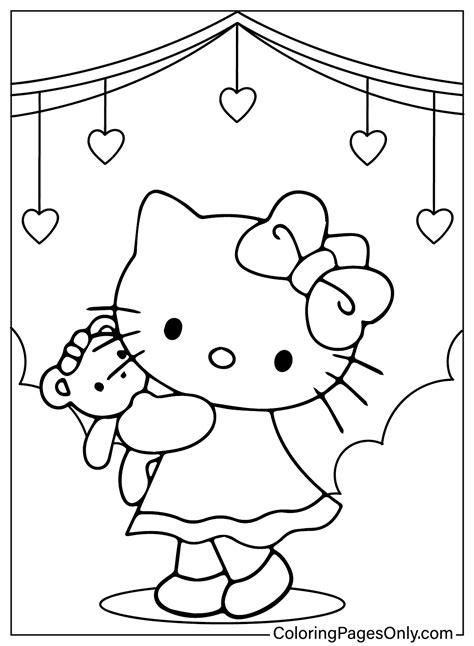 Cute Hello Kitty Coloring Page Free Printable Coloring Pages