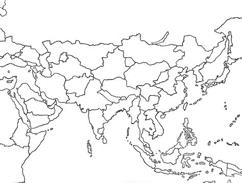 Blank Europe And Asia Map