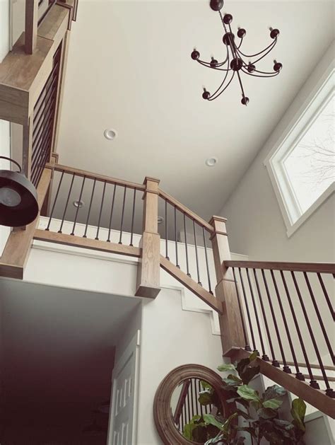 Modern farmhouse stair railing ideas. Modern Farmhouse Stairs with Angled Shiplap | Farmhouse ...