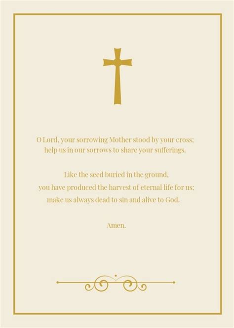 Catholic Funeral Prayer Cards Template Free  Illustrator Word
