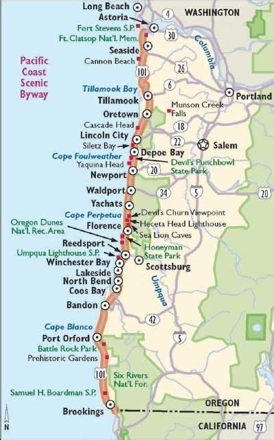 35 Washington Oregon Coast Map Maps Database Source