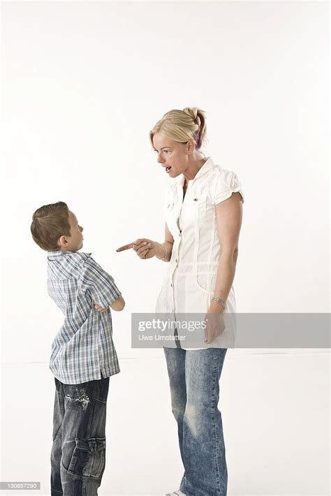 Mother Scolding Her Son High Res Stock Photo Getty Images