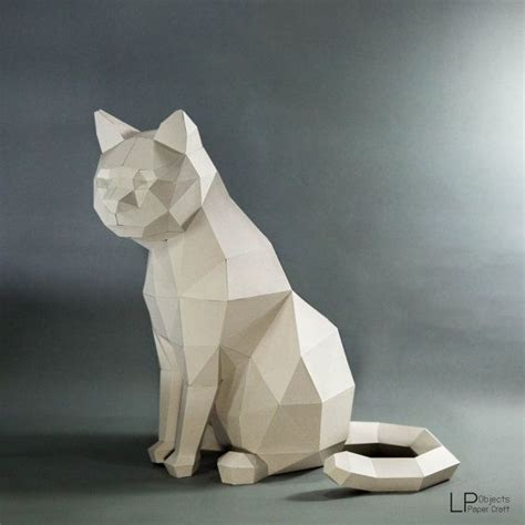 Cat Paper Craft Digital Template Origami Pdf Download Diy Etsy