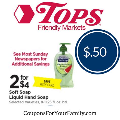 Tops Coupon Deal Soft Soap Only 50 With Rare Printable Coupon Print