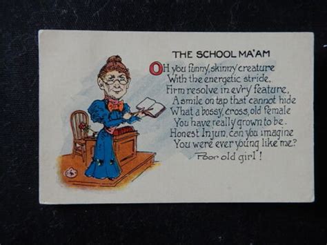 Vintage American Saucy Postcard The School Maam Fc 1910 No Ebay