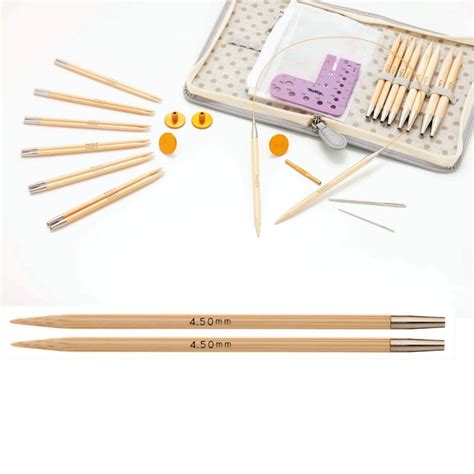 Tulip Carry C Interchangeable Bamboo Knitting Needle Tips SET Natural Yarns