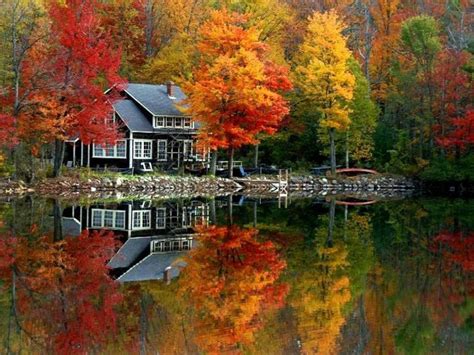 Beautiful Riverside Home In The Fall Pictures Photos And Images For