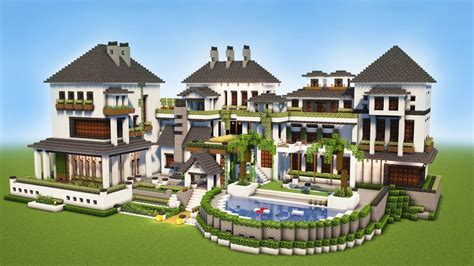 Minecraft Big Modern House Mansion Tutorial How To Make