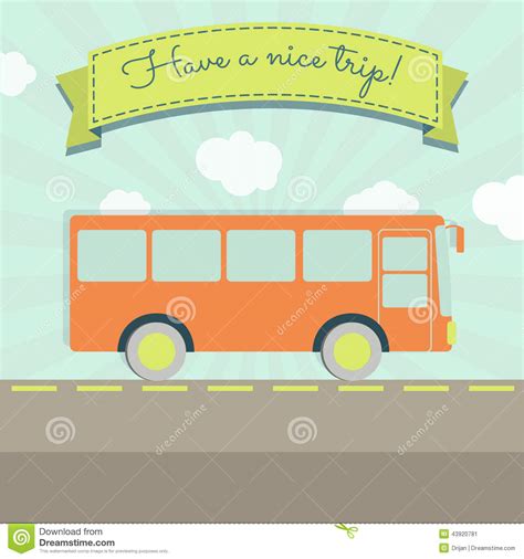 Have a nice bus trip stock vector. Illustration of cardboard - 43920781