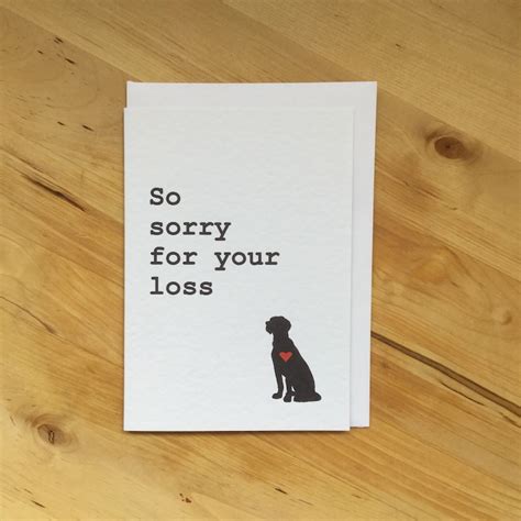 Dog Sympathy Card Dog Loss Card Pet Loss Card Dog Death Etsy