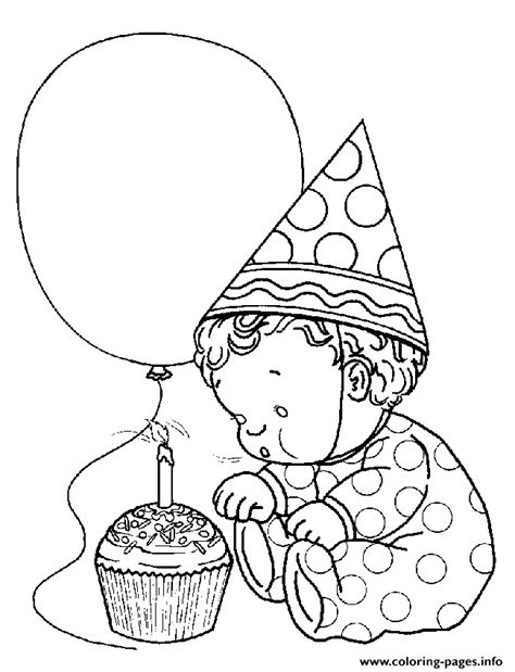 Baby First Birthday Coloring Page Printable