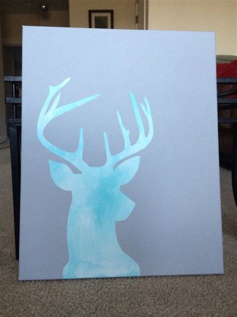 Deer Silhouette Canvas Painting By Etwo On Etsy 4000 Wineandpallete