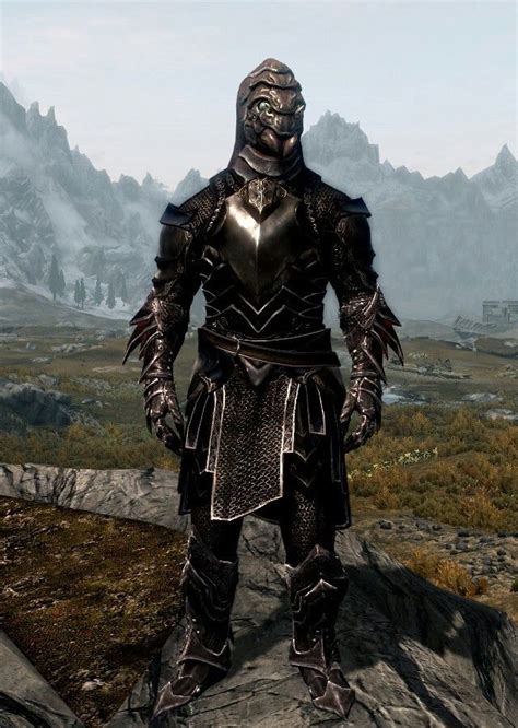 Knight From The Depths By Skane Ebony Mail Daedric Gauntlets And