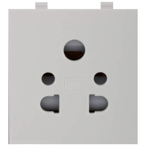 16a Plastic Roma White Heavy Duty 3 Pin Socket For Electric Fittings