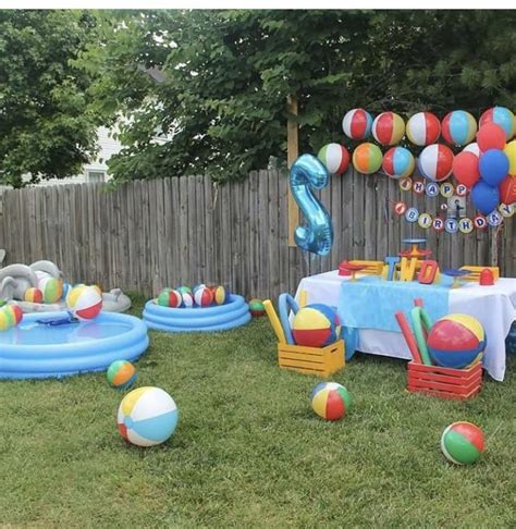 Pin By Marykate Gentry On 1st Birthday Pool Birthday Party Pool Birthday Outdoors Birthday Party